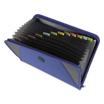 C-Line® Expanding File W- Zipper Closure, 2" Expansion, 13 Sections, Letter Size, Blue freeshipping - TVN Wholesale